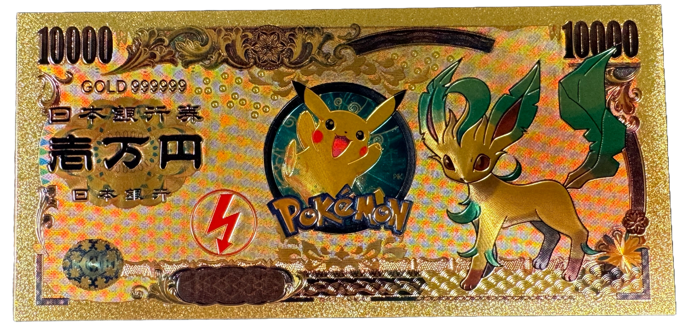 Pokemon Gold Prop Bank Note- Eeveelutions Eevee Vaporeon Jolteon