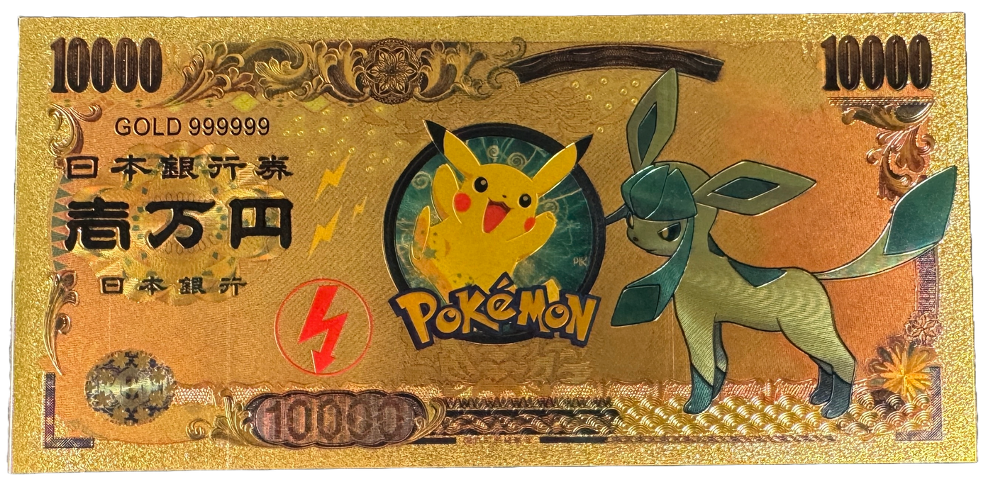 Pokemon Gold Prop Bank Note- Eeveelutions Eevee Vaporeon Jolteon