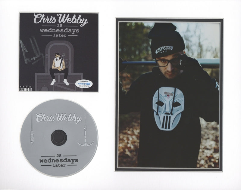 QC Chris Webby Autographed 11x14 Custom Framed CD Photo 28 Wednesdays Later ACOA