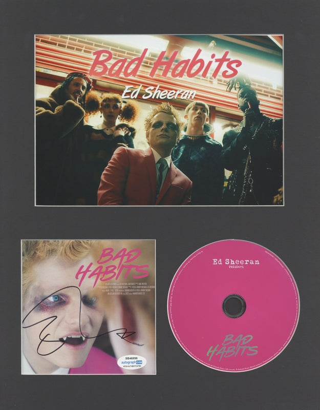 QC Ed Sheeran Autographed Signed 11x14 Framed CD Photo Bad Habits ACOA #1