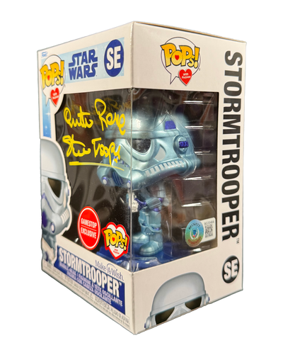 Quentin Pierre Signed Funko Pop Star Wars Stormtrooper Autographed BAS COA