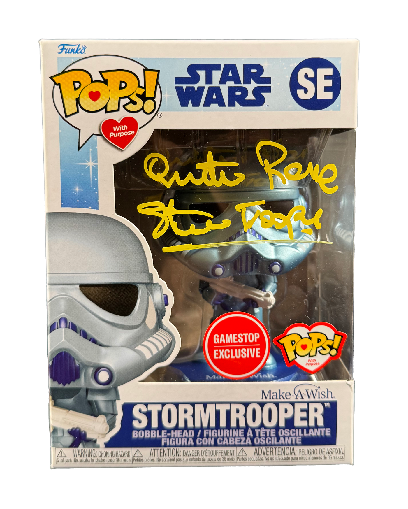 Quentin Pierre Signed Funko Pop Star Wars Stormtrooper Autographed BAS COA