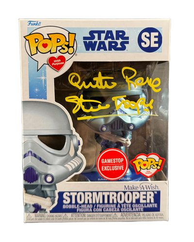 Quentin Pierre Signed Funko Pop Star Wars Stormtrooper Autographed BAS COA