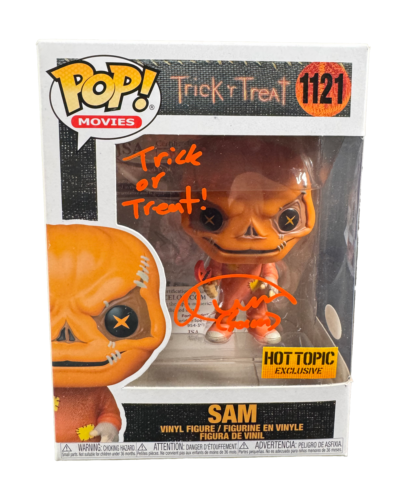 Quinn Lord Signed Funko POP Trick r Treat Sam HT Autographed JSA COA