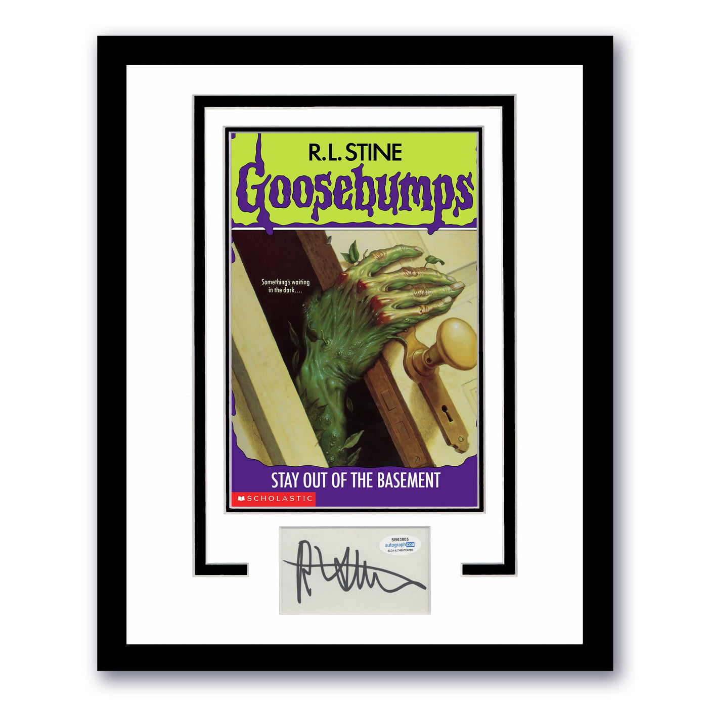 R.L. STINE Signed 11x14 Framed Cut Goosebumps Basement Autographed ACOA