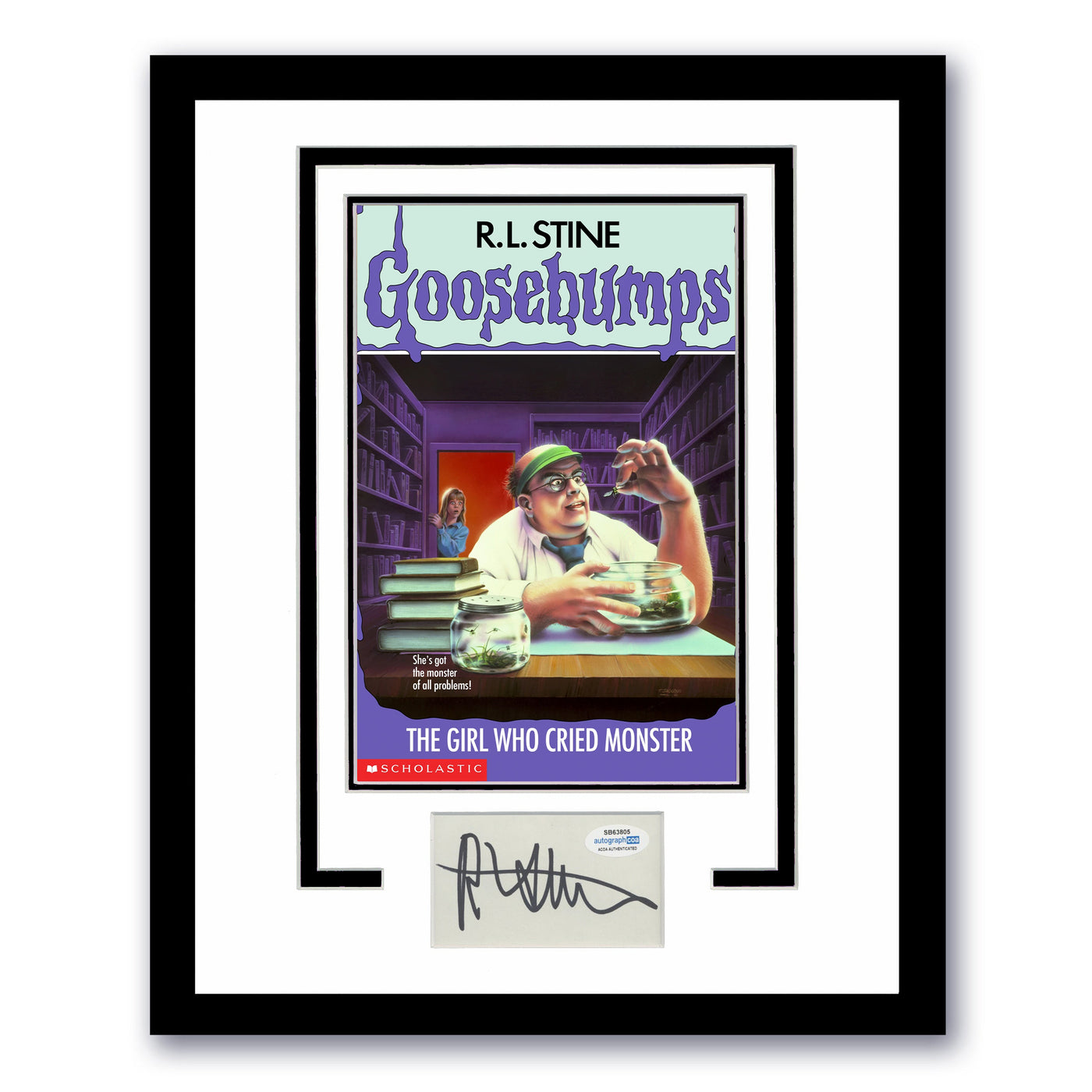 R.L. STINE Signed 11x14 Framed Cut Goosebumps Cried Monster Autographed ACOA