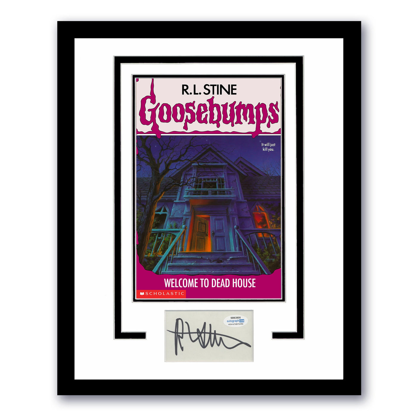 R.L. STINE Signed 11x14 Framed Cut Goosebumps Dead House Autographed ACOA