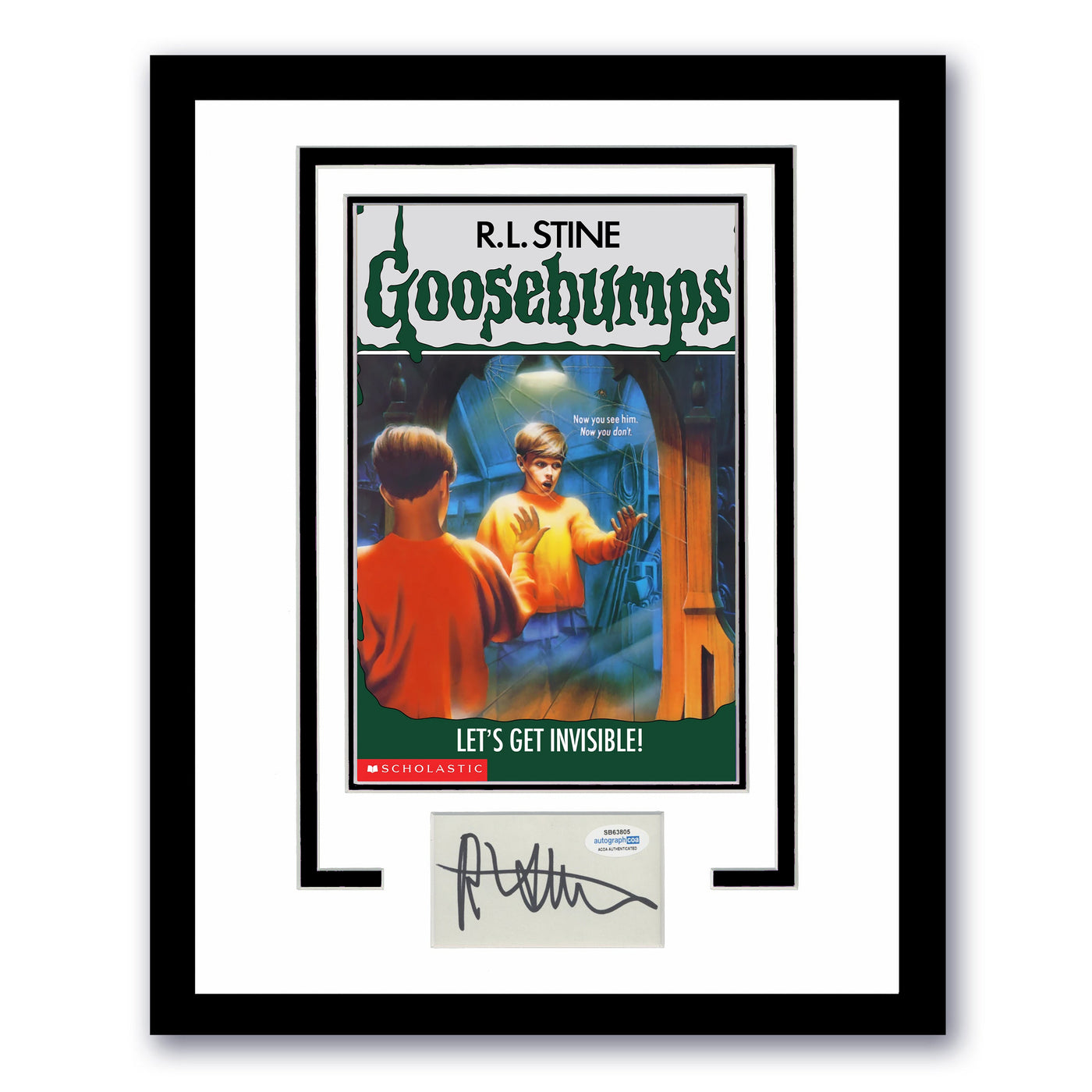 R.L. STINE Signed 11x14 Framed Cut Goosebumps My Best Friend is Invisible ACOA