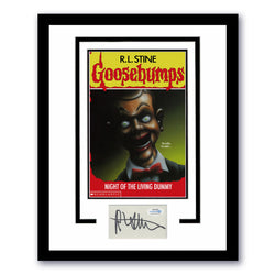 Image of R.L. STINE Signed 11x14 Framed Cut Goosebumps Night of the Living Dummy ACOA