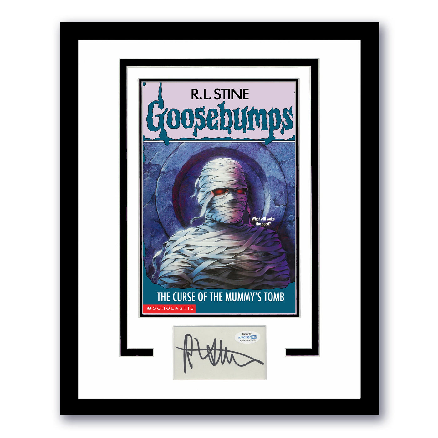 R.L. STINE Signed 11x14 Framed Cut Goosebumps The Curse of the Mummy’s Tomb ACOA