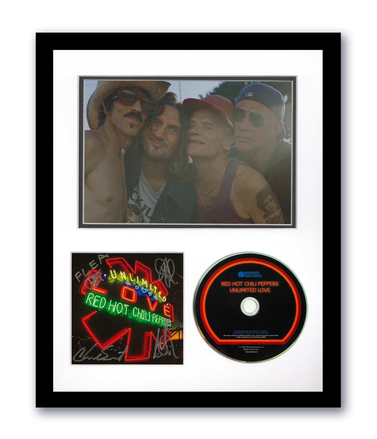 Red Hot Chili Peppers Signed 11x14 Framed CD Unlimited Love Autographed ACOA