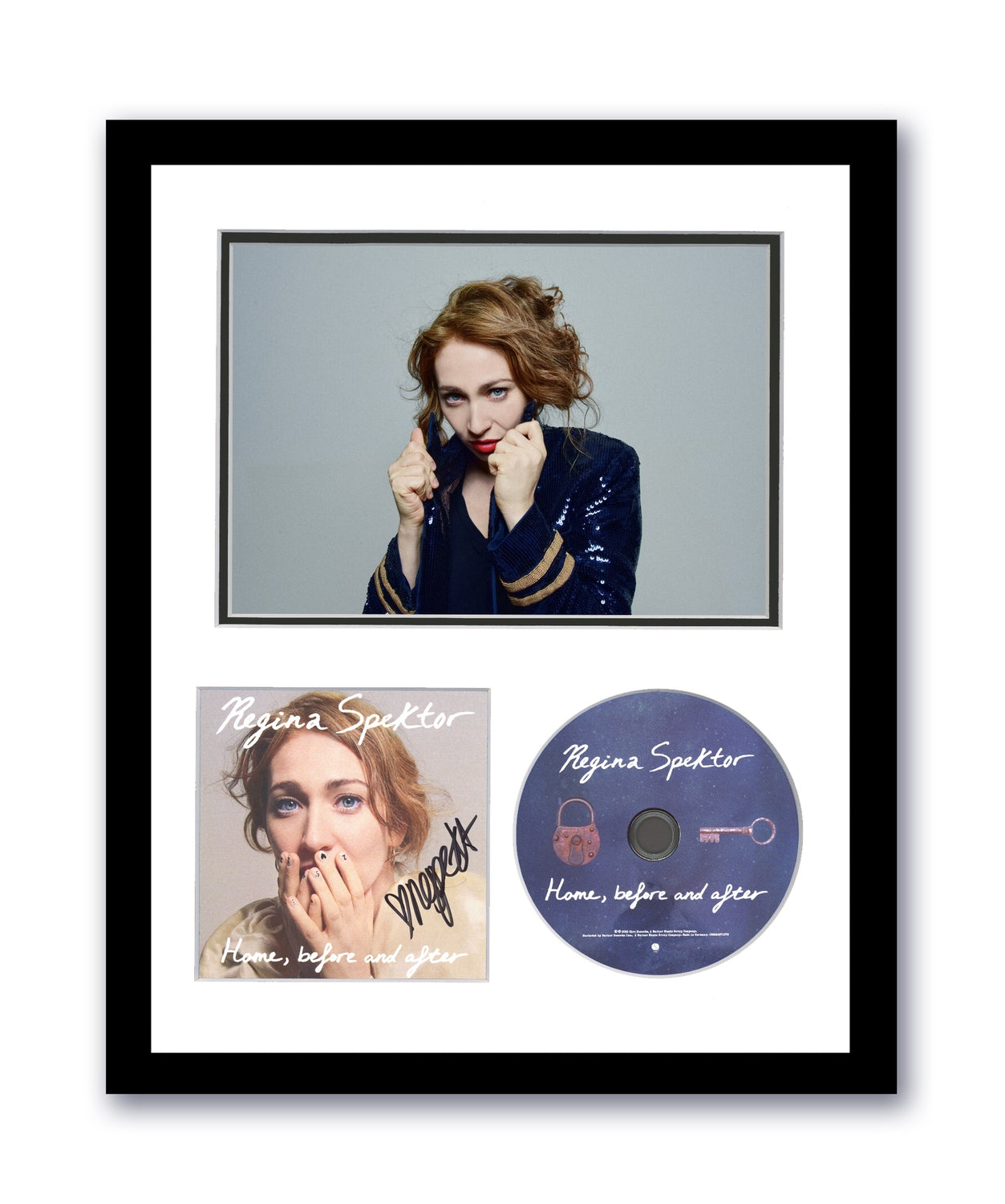 Regina Spektor Signed 11x14 Framed CD Home, before and after Autographed ACOA 5