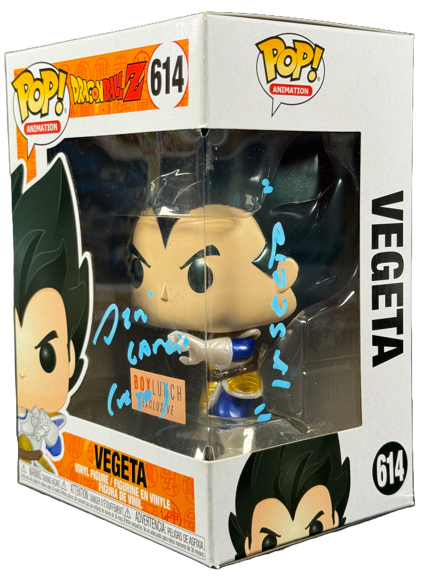 René García Signed Funko Pop Dragon Ball Z Vegeta Latin American Dub JSA COA