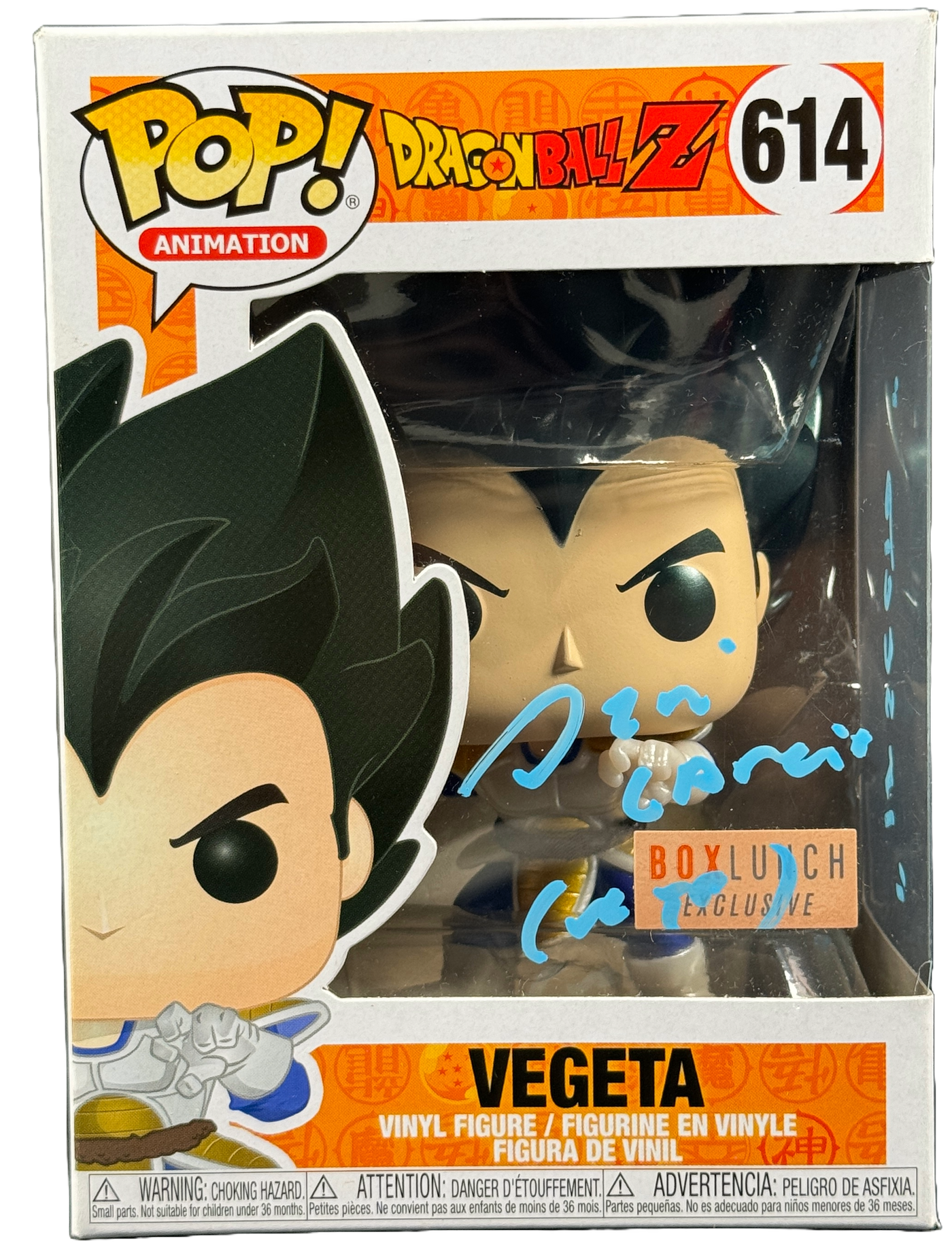 René García Signed Funko Pop Dragon Ball Z Vegeta Latin American Dub JSA COA