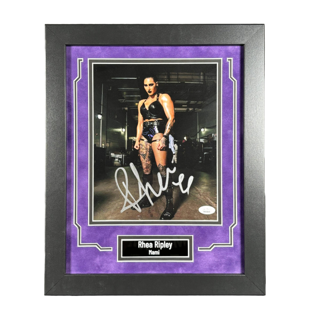 Rhea Ripley Signed 8x10 Photo WWE Custom Framed Autographed JSA COA