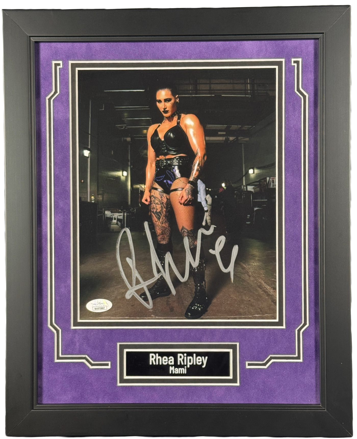 Rhea Ripley Signed & Custom Framed 8x10 Photo WWE Autographed JSA