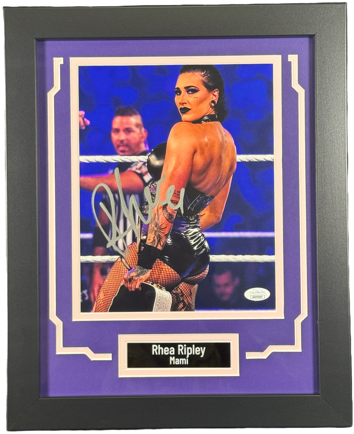 Rhea Ripley Signed & Custom Framed 8x10 Photo WWE Custom Framed Autographed JSA