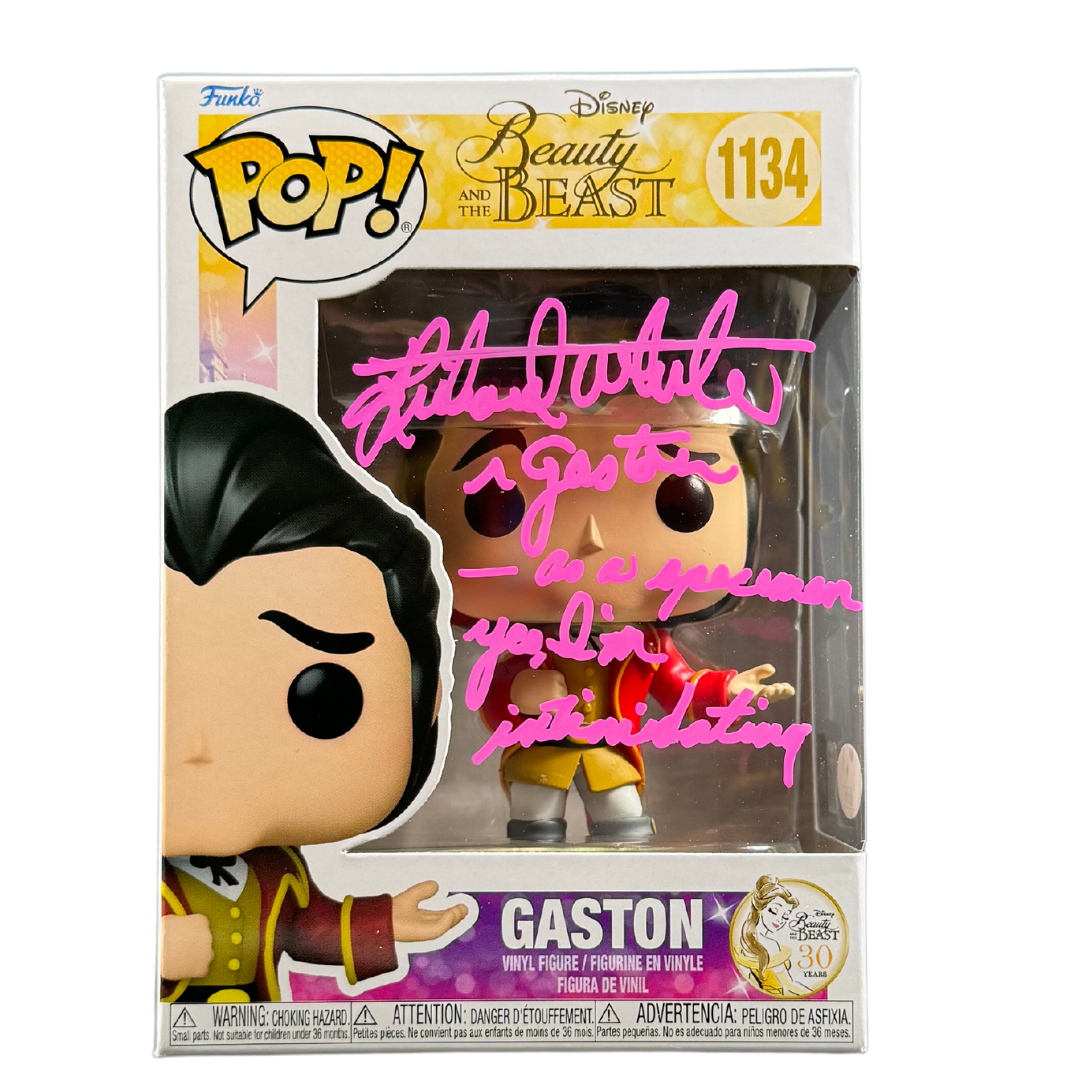 Richard White Signed Funko POP Disney Beauty and the Beast Gaston Autographed JSA 2