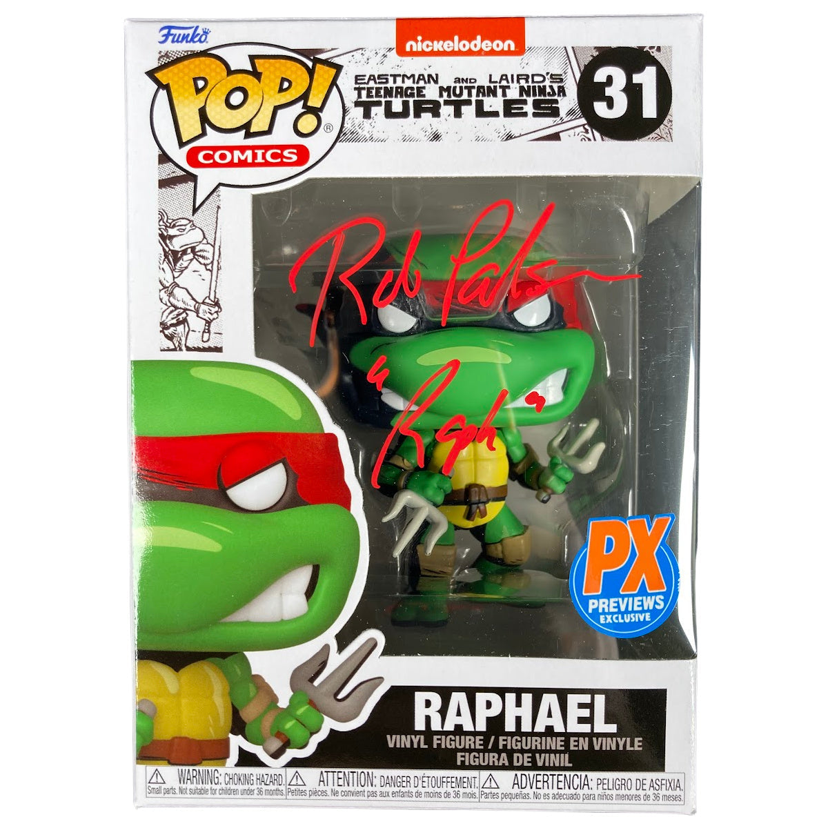 Rob Paulsen Signed Funko POP TMNT Ninja Turtles Raphael Autographed JSA COA