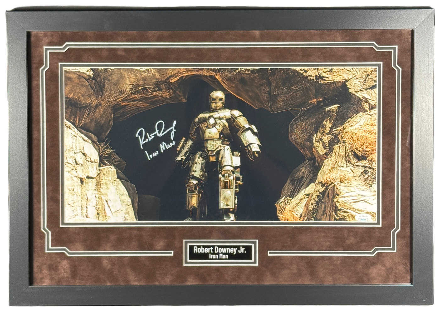 Robert Downey Jr. Signed 10x20 Photo Custom Framed Marvel Iron Man JSA LOA