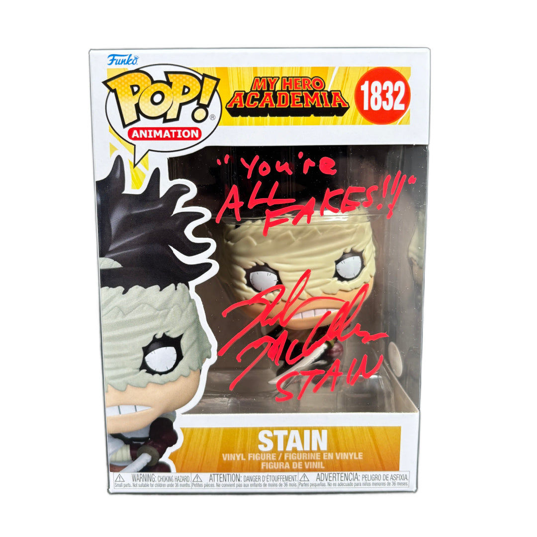 Robert McCollum Signed Funko POP Anime My Hero Academia Stain Autographed JSA COA
