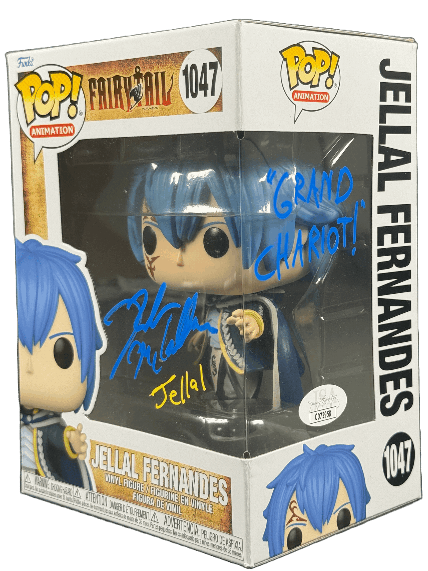 Robert McCollum Signed Funko POP Fairy Tail Jellal Fernandes Autograph JSA