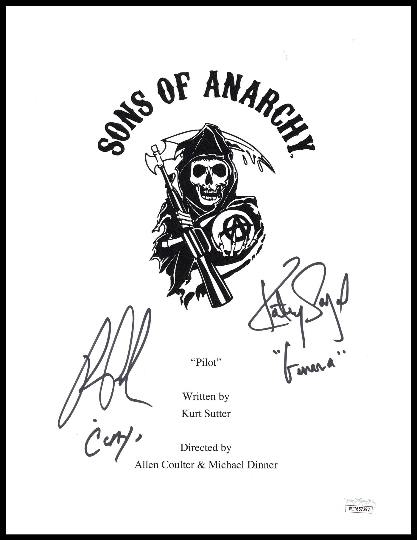 Ron Perlman & Katey Sagal Signed Sons of Anarchy Script Cover SOA Autographed JSA