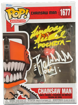 Image of Ryan Colt Levy & Lindsay Seidel Signed Chainsaw Man 1677 Funko Pop JSA COA 2