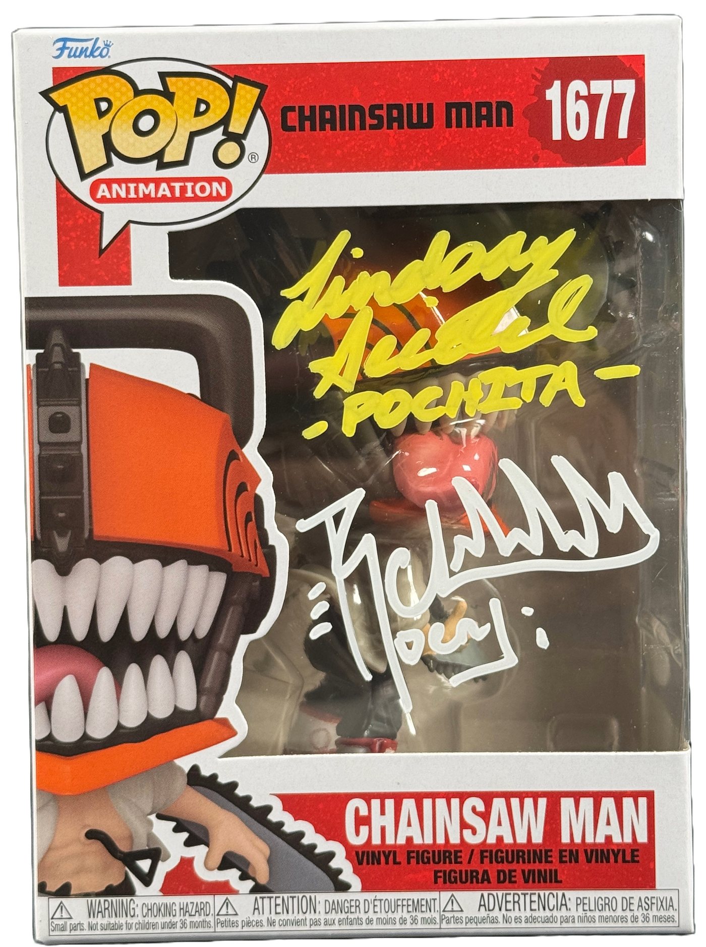 Ryan Colt Levy & Lindsay Seidel Signed Chainsaw Man 1677 Funko Pop JSA COA 2