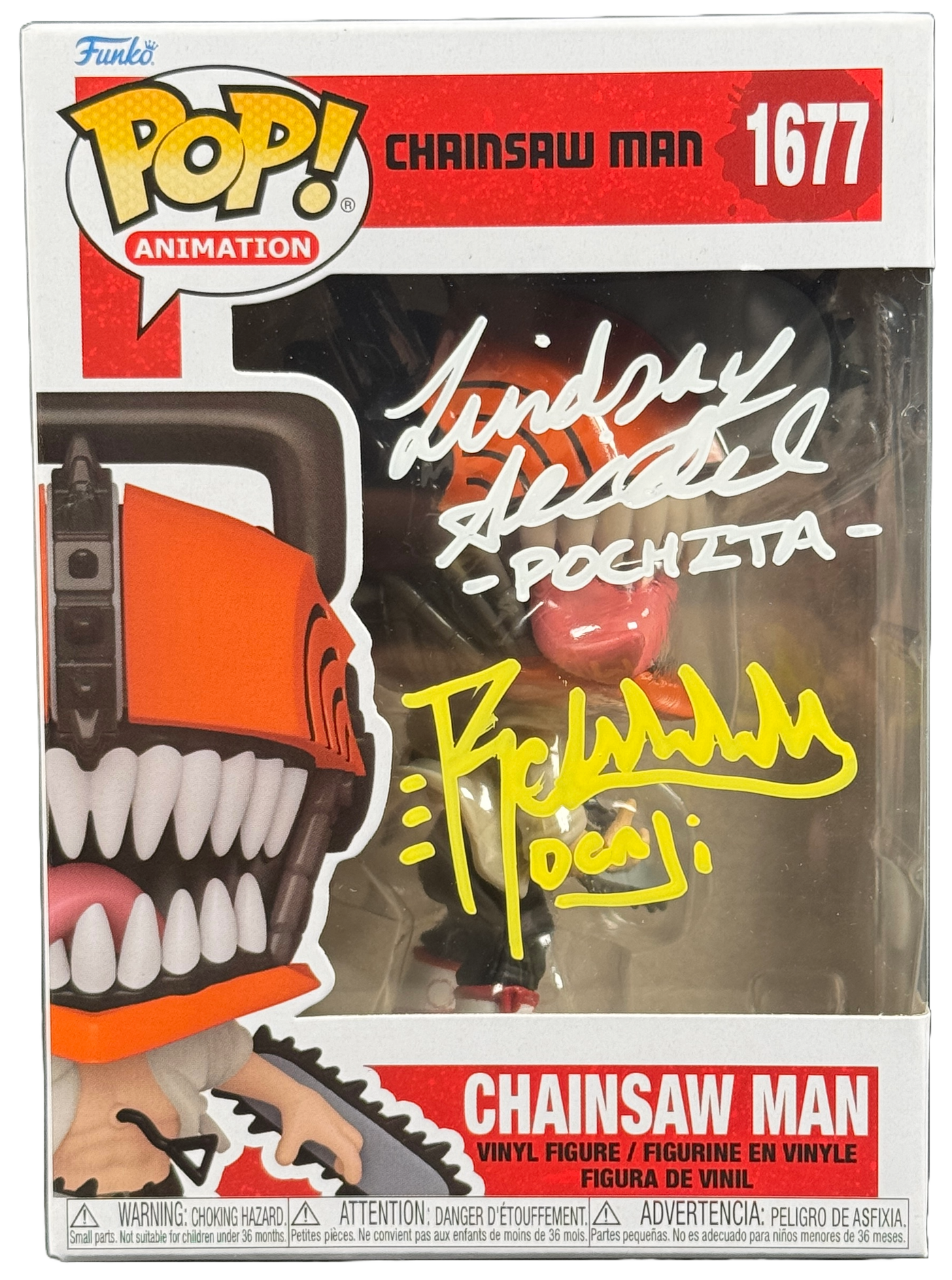 Ryan Colt Levy & Lindsay Seidel Signed Chainsaw Man 1677 Funko Pop JSA COA