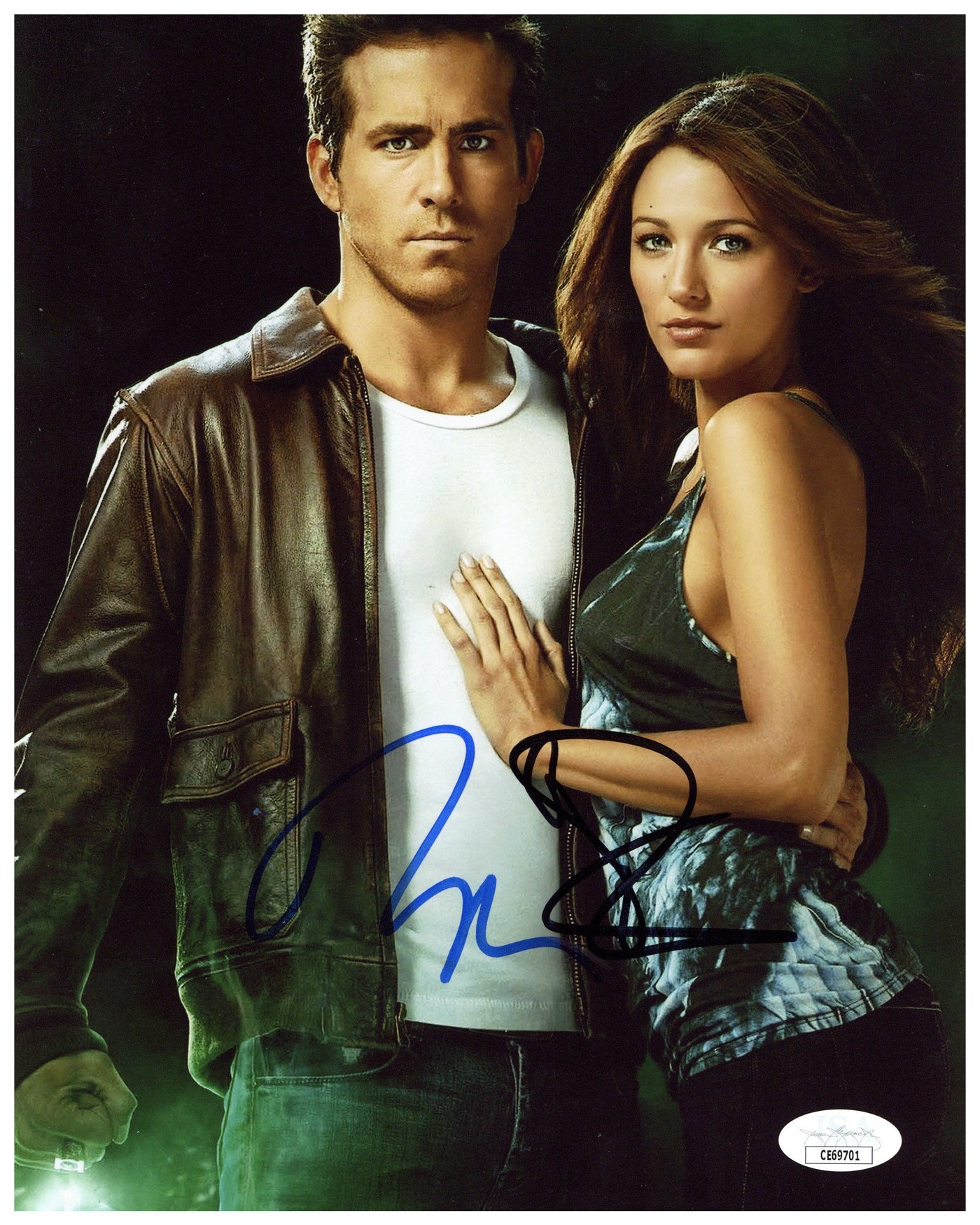Ryan Reynolds & Blake Lively Signed 8x10 Photo Green Lantern Autographed JSA COA