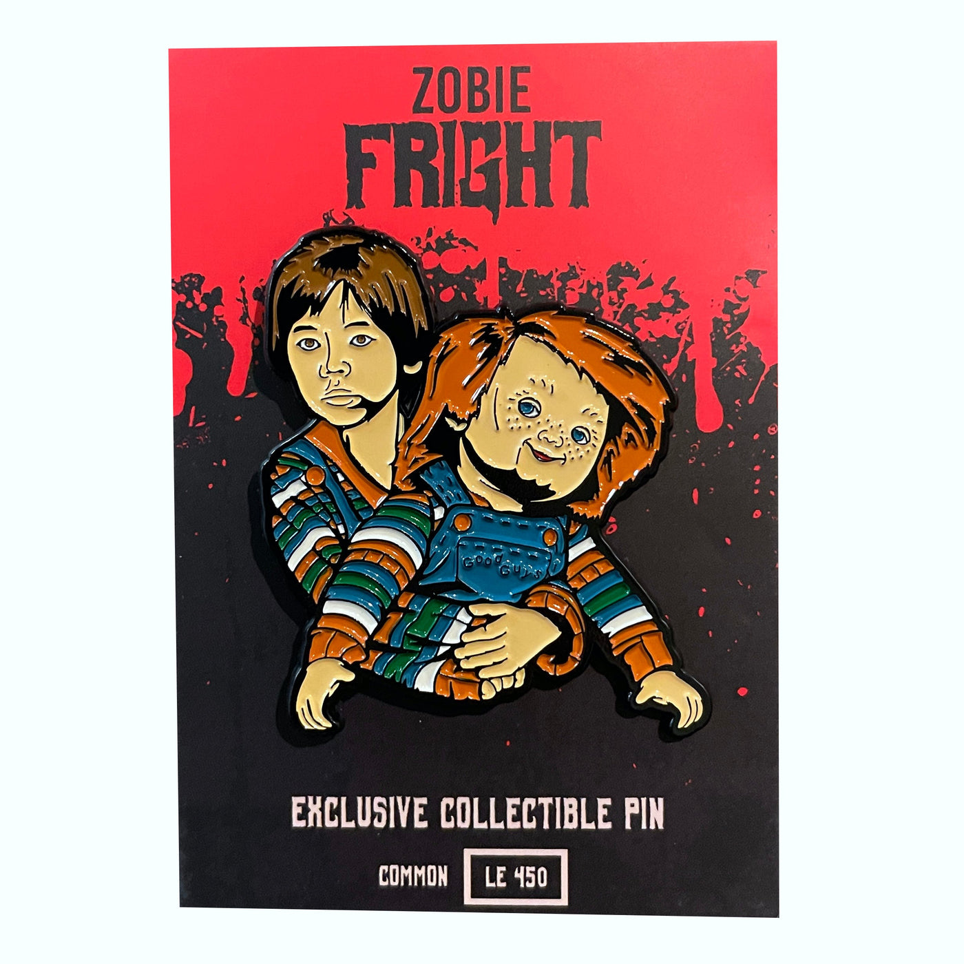 Zobie Fright Exclusive 2" Enamel Pin - Child's Play Andy with Chucky