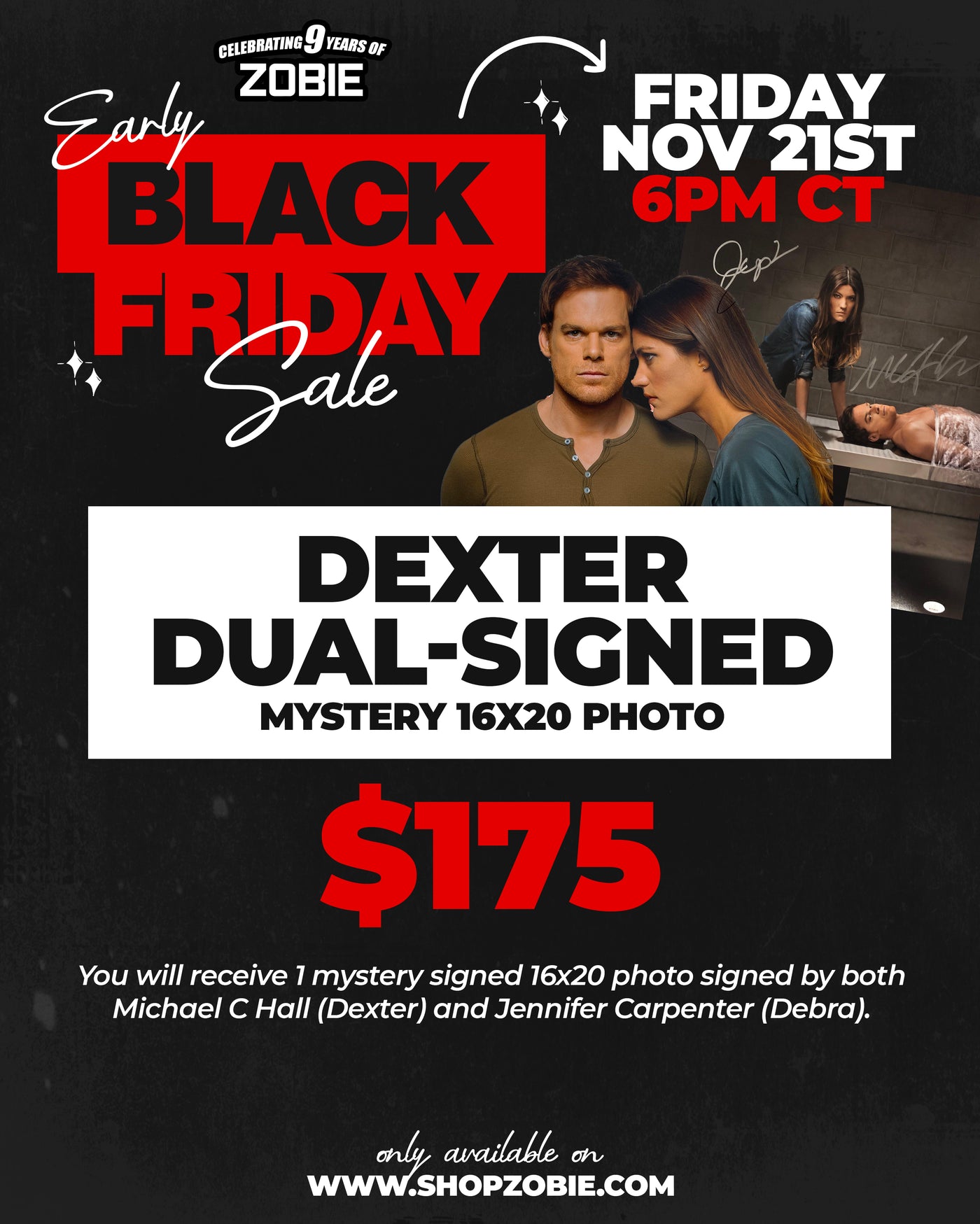 SPECIAL Dexter Dual-Signed Mystery 16x20 - Black Friday 2025