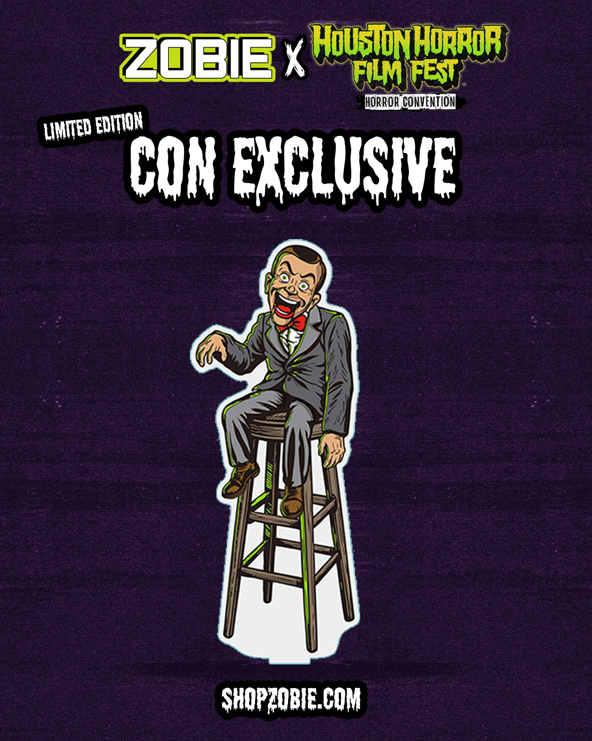 SPECIAL Houston Horror Film Fest Goosebumps Slappy Acrylic Standee - Limited Release LE50
