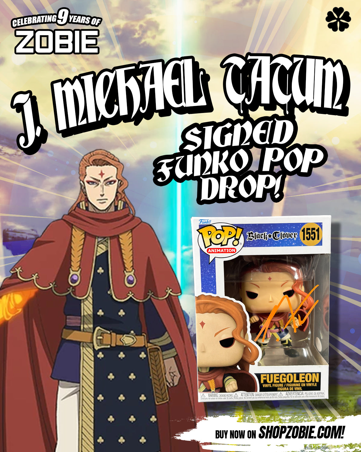 SPECIAL J. Michael Tatum Signed Fuegoleon Funko Pop Drop