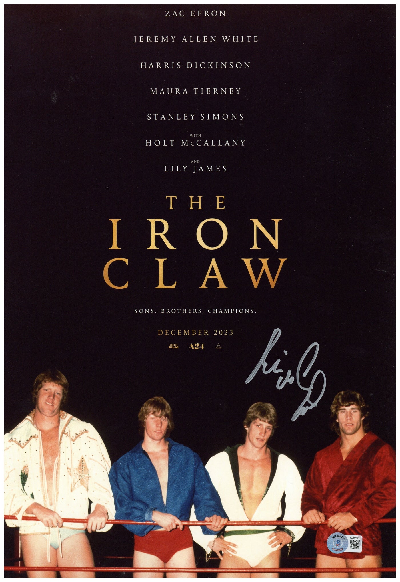 Kevin Von Erich Signed 12x18 Photo Iron Claw Autographed BAS COA #2