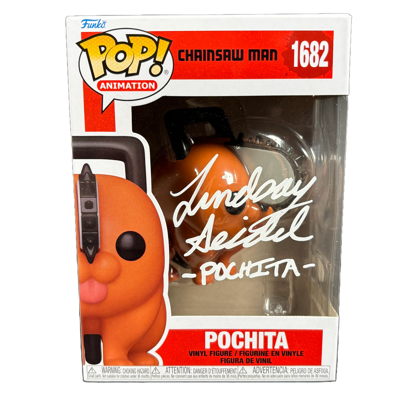 Lindsay Seidel Signed Chainsaw Man Pochita Funko Pop Autographed JSA COA W