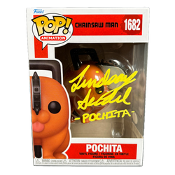 Image of Lindsay Seidel Signed Chainsaw Man Pochita Funko Pop Autographed JSA COA Y