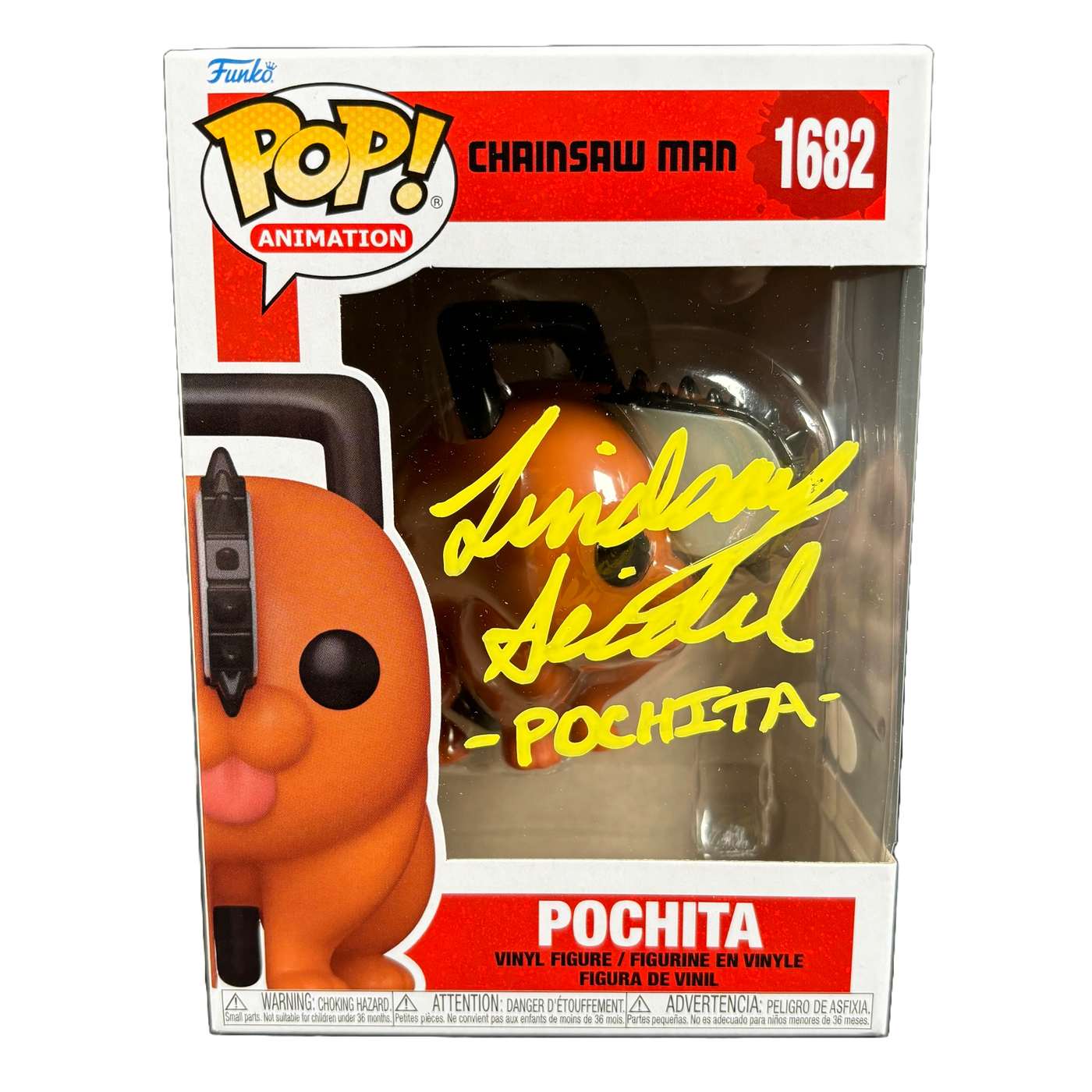 Lindsay Seidel Signed Chainsaw Man Pochita Funko Pop Autographed JSA COA Y