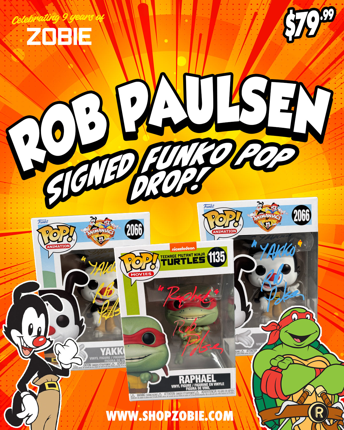 SPECIAL Rob Paulsen Signed Mystery Funko Pop Drop