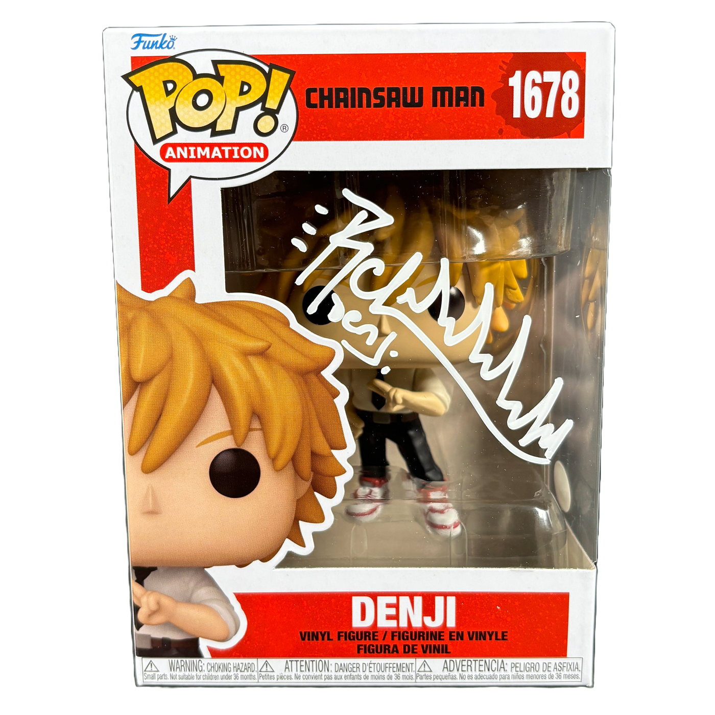 Ryan Colt Levy Signed Chainsaw Man Denji Funko Pop Autographed JSA COA W