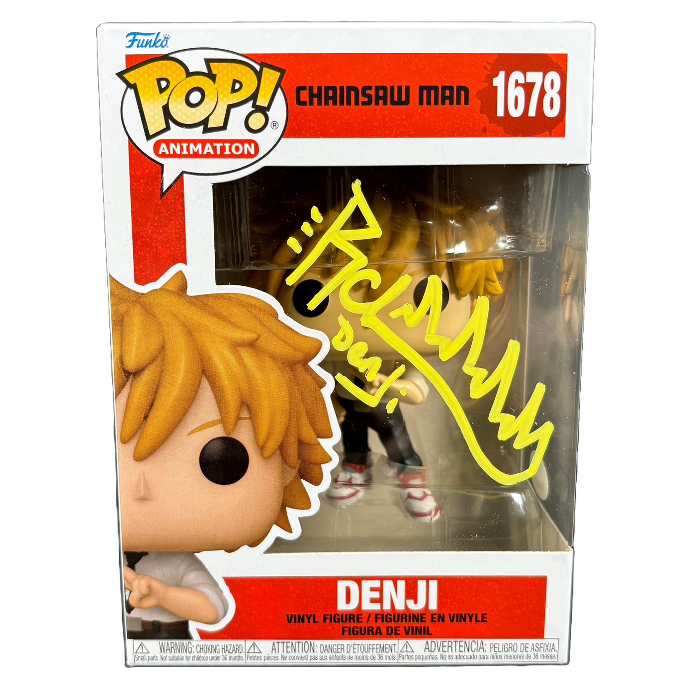 Ryan Colt Levy Signed Chainsaw Man Denji Funko Pop Autographed JSA COA Y