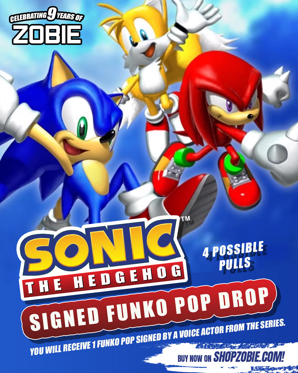 SPECIAL Sonic the Hedgehog Mystery Signed Funko Pop Drop (4 Possible Pulls)
