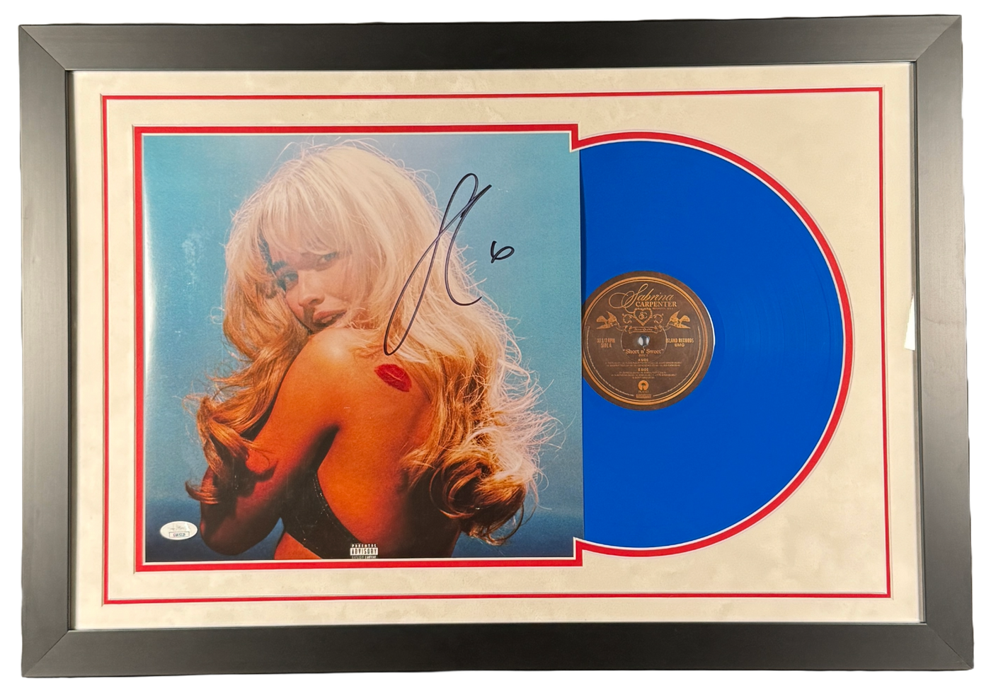 Sabrina Carpenter Signed Short n Sweet Vinyl Framed Autographed JSA COA