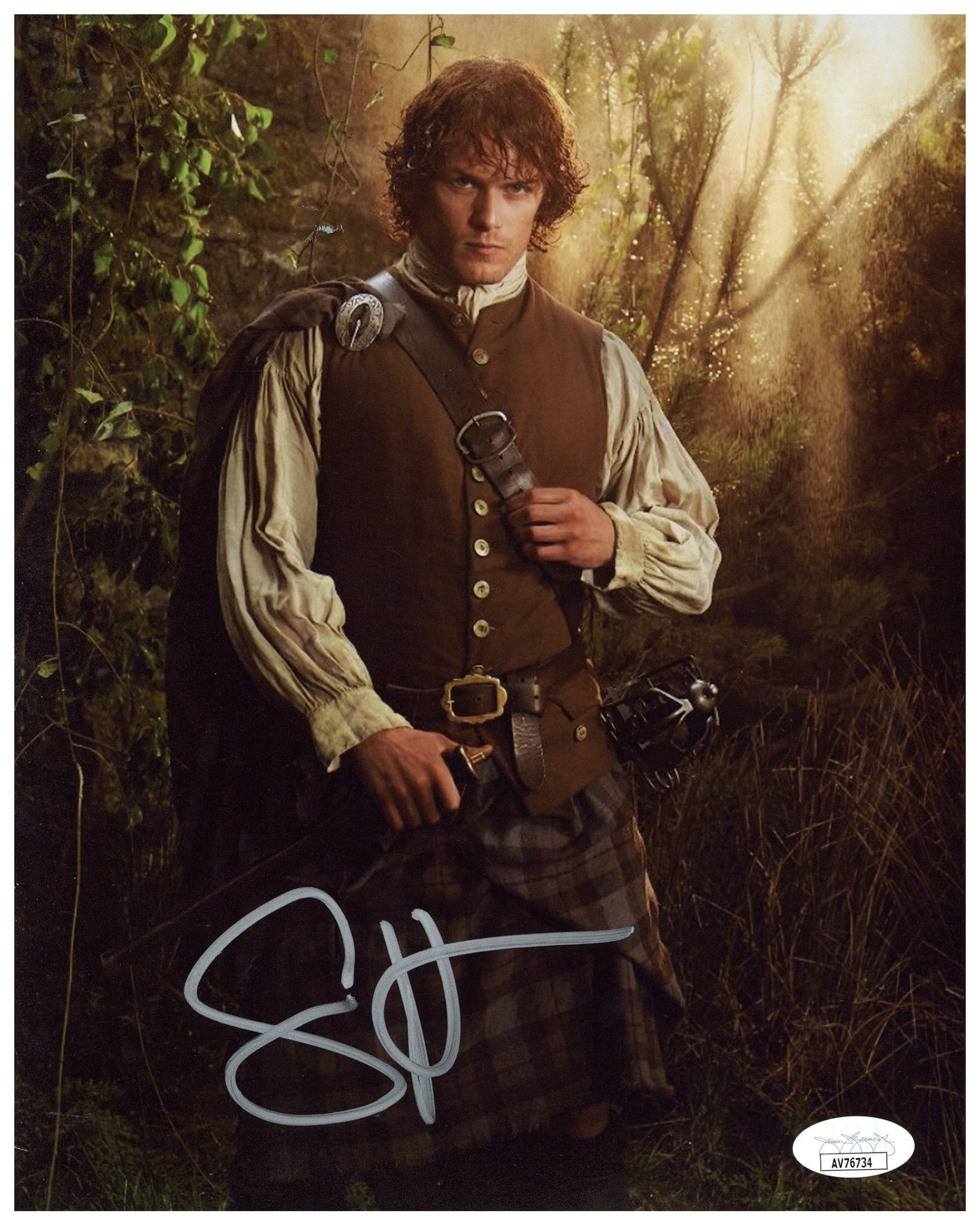 Sam Heughan Signed 8x10 Photo Outlander Autographed JSA COA