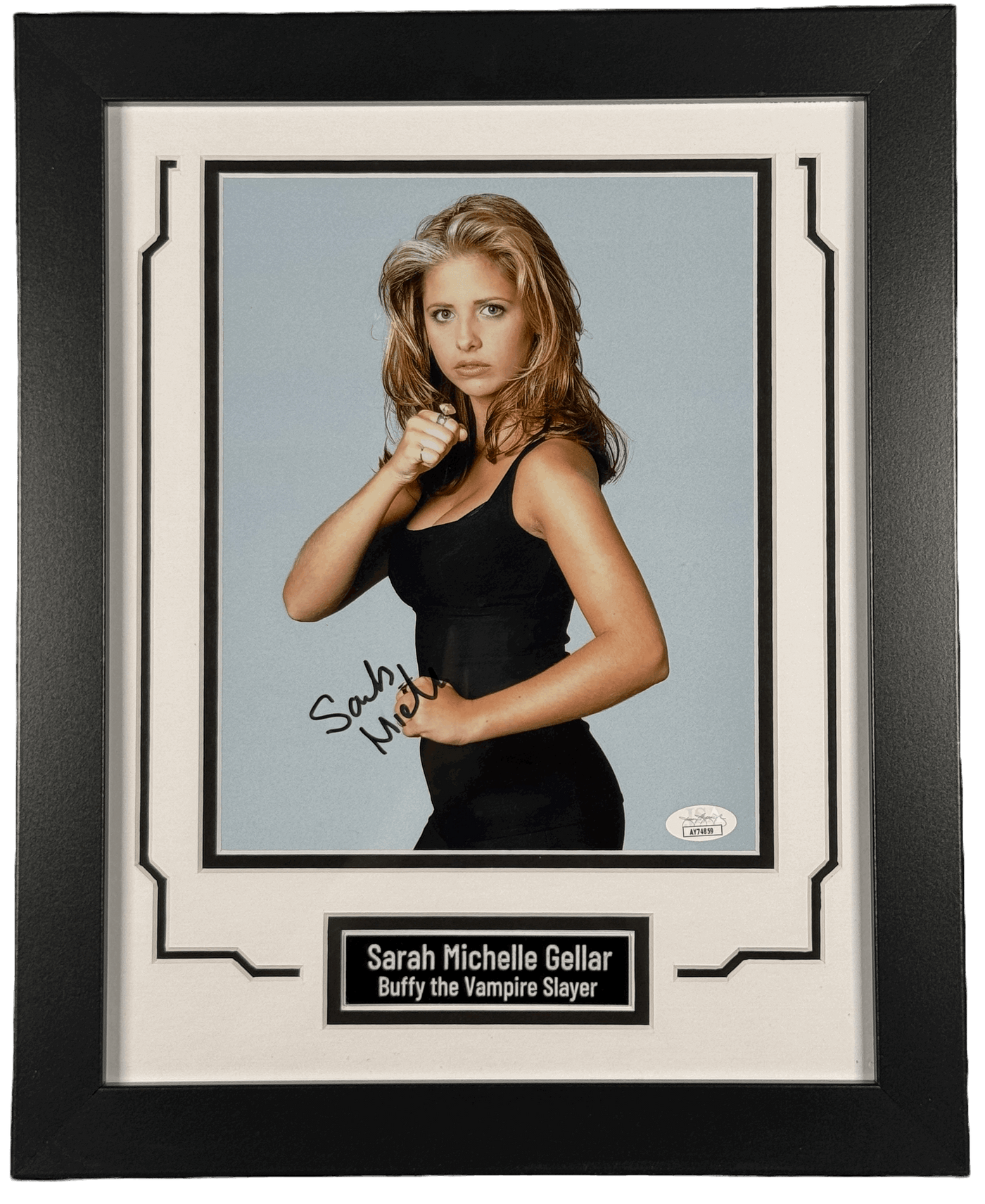 Sarah Michelle Gellar Signed 8x10 Photo Custom Framed Buffy Autographed JSA COA