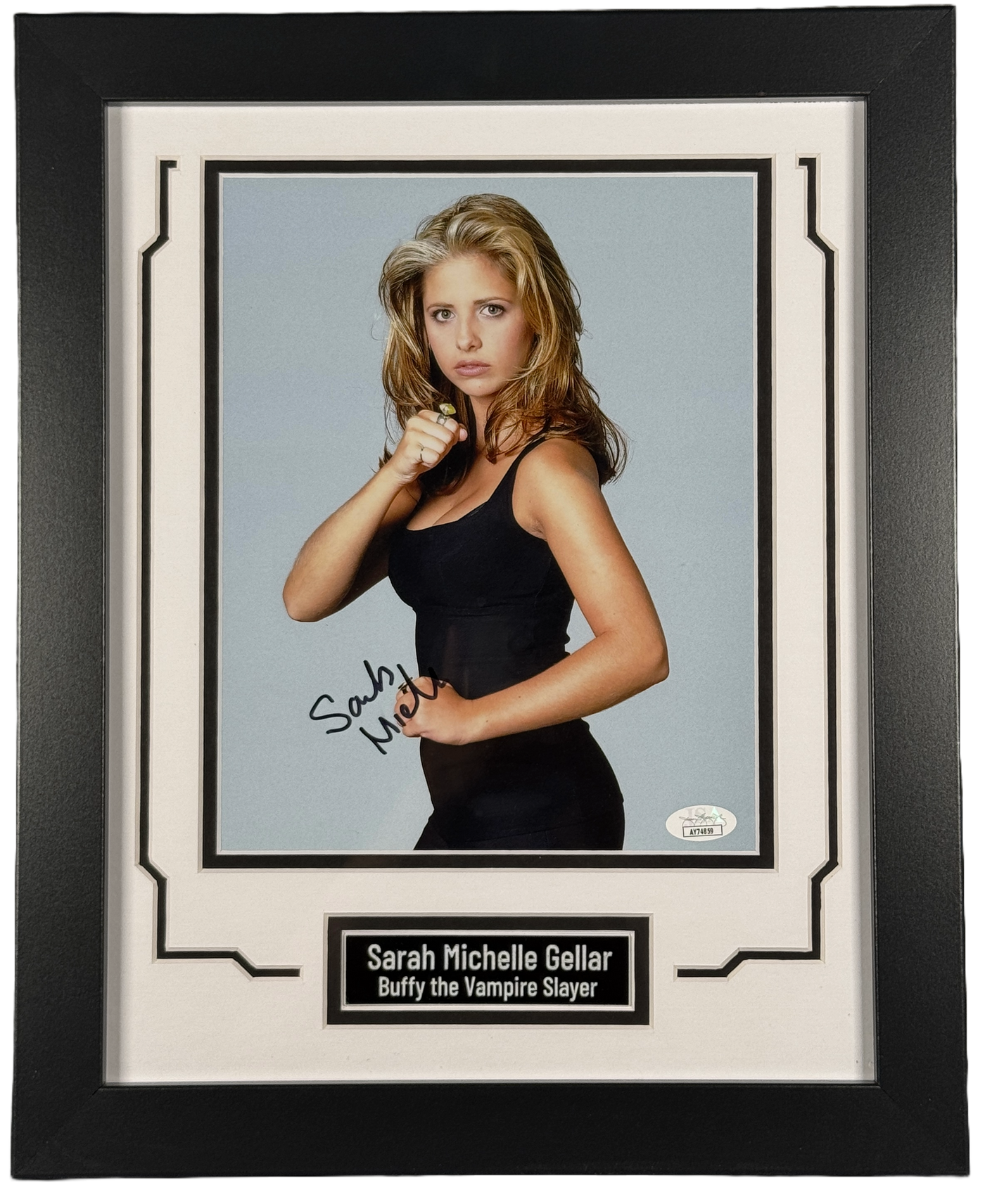 Sarah Michelle Gellar Signed 8x10 Photo Custom Framed Buffy Autographed JSA COA