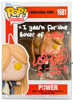 Image of Sarah Wiedenheft Signed ChainSaw Man Power Funko Pop Autographed JSA COA 2