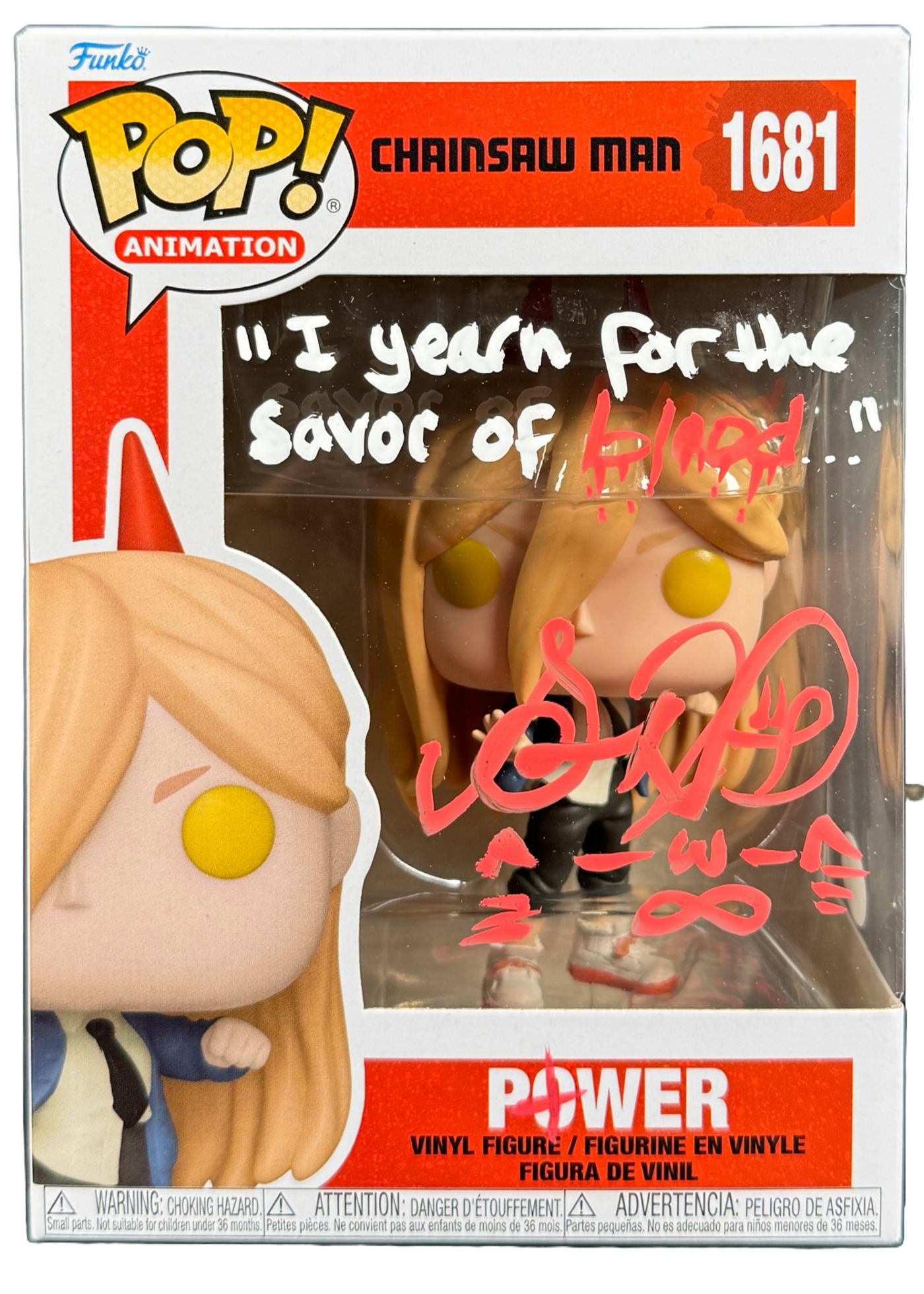 Sarah Wiedenheft Signed ChainSaw Man Power Funko Pop Autographed JSA COA 2