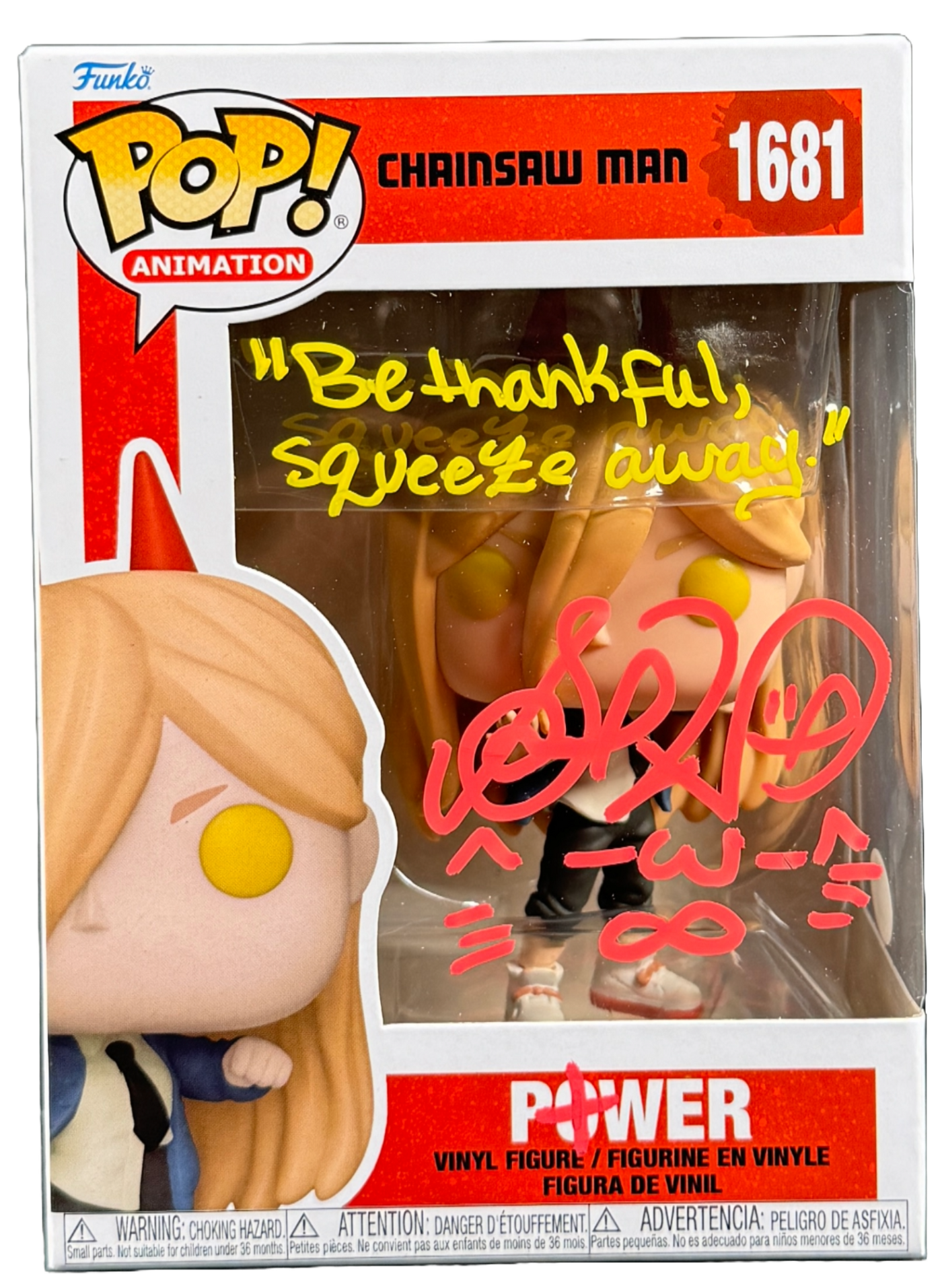 Sarah Wiedenheft Signed ChainSaw Man Power Funko Pop Autographed JSA COA